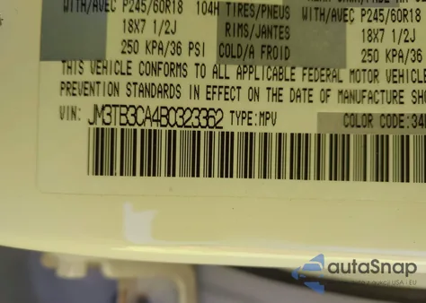 2011 Mazda Cx-9 Touring from USA, damaged, VIN JM3TB3CA4B0323362